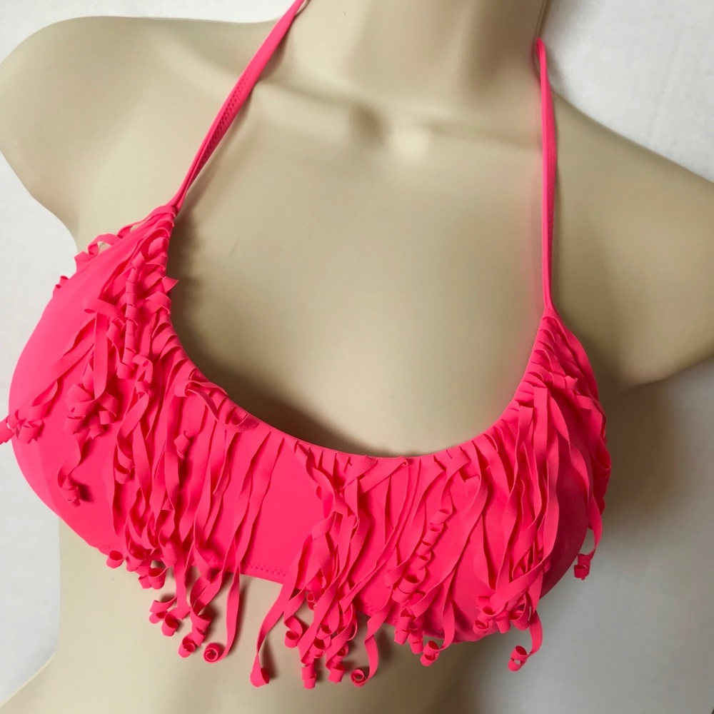 Victorias Secret Fringe Bikini halter Top padded